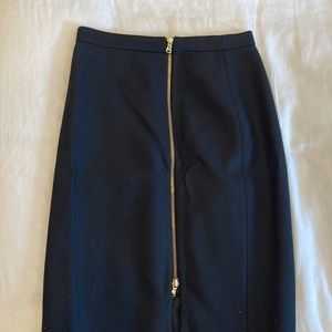J Crew black wool pencil skirt size 2